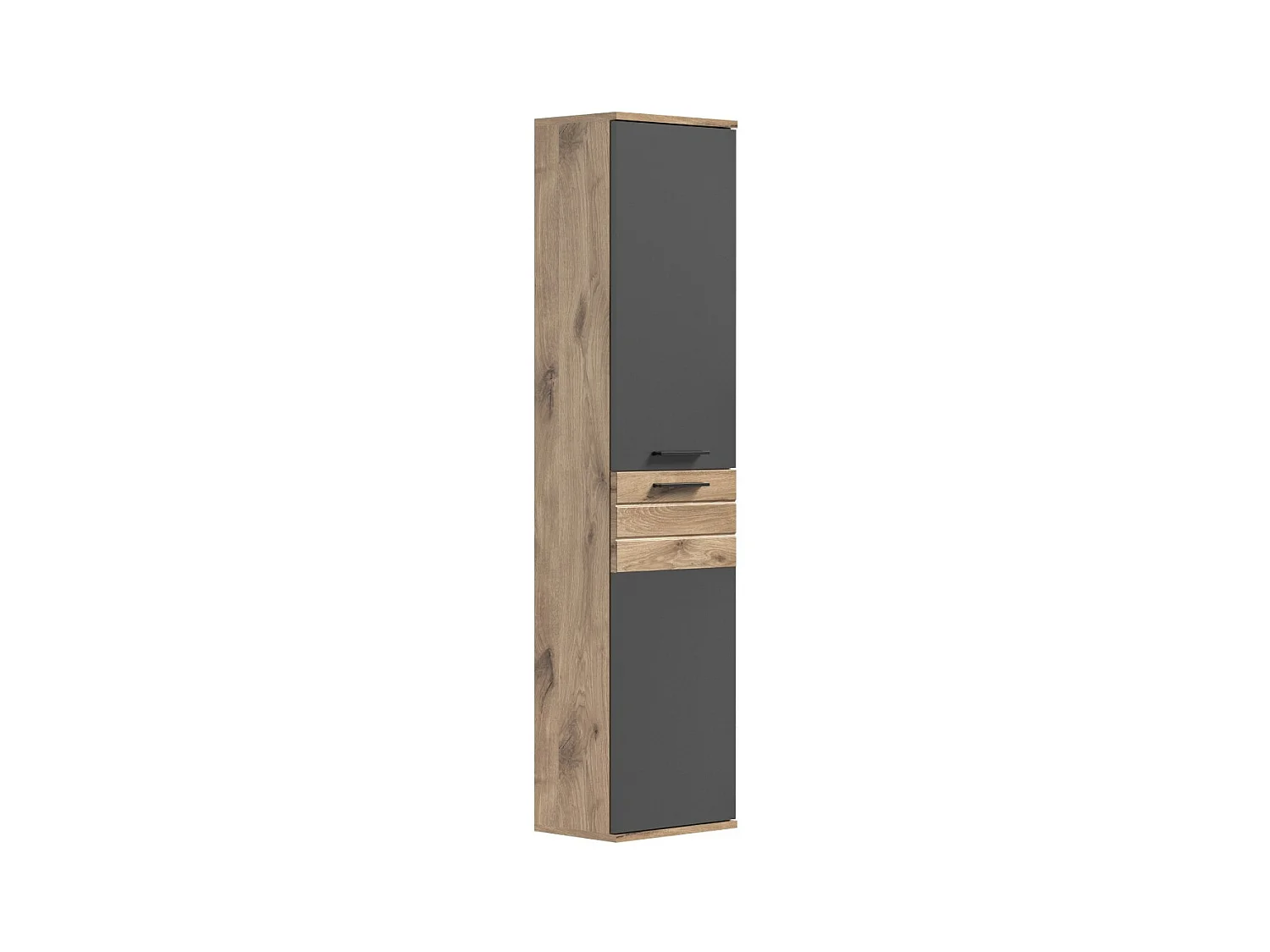 Colonne de rangement suspendu – Gris anthracite et chêne clair – SELMA