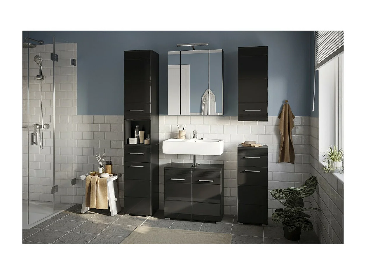 Colonne de salle de bain – Noir laqué – KLEANKIN