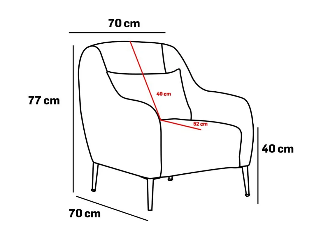 Beige fauteuil BRISSETT met kussen van linnen en polyester