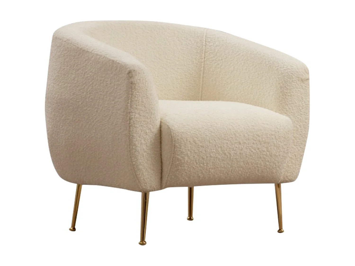 Fauteuil bouclettes rond crème GARCIA