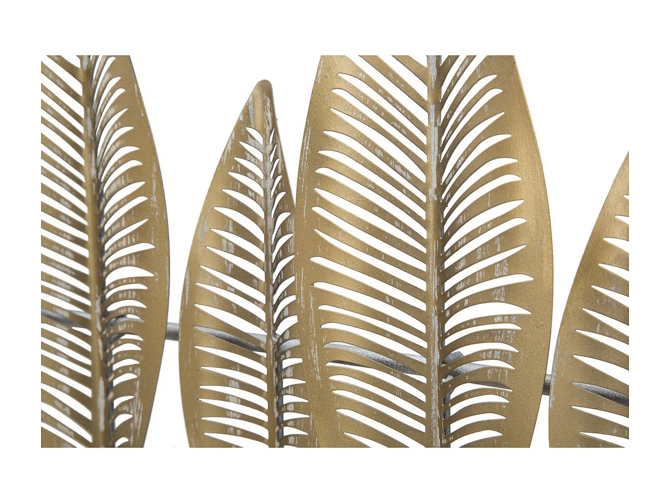 Porte-Manteau Murale Feuille 7, Or, 42,5x6x65 cm, Seven Design