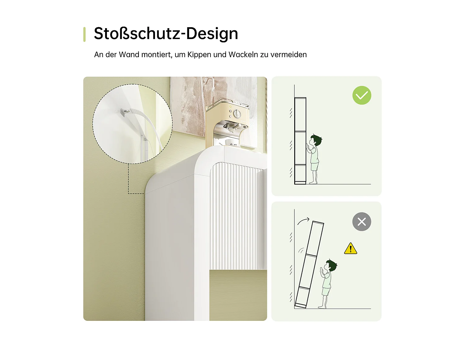 Buffet avec 4 portes magnétiques - 120 x 39.8 x 75 - Bois MDF - pour cuisine, salle à manger, salon - Blanc