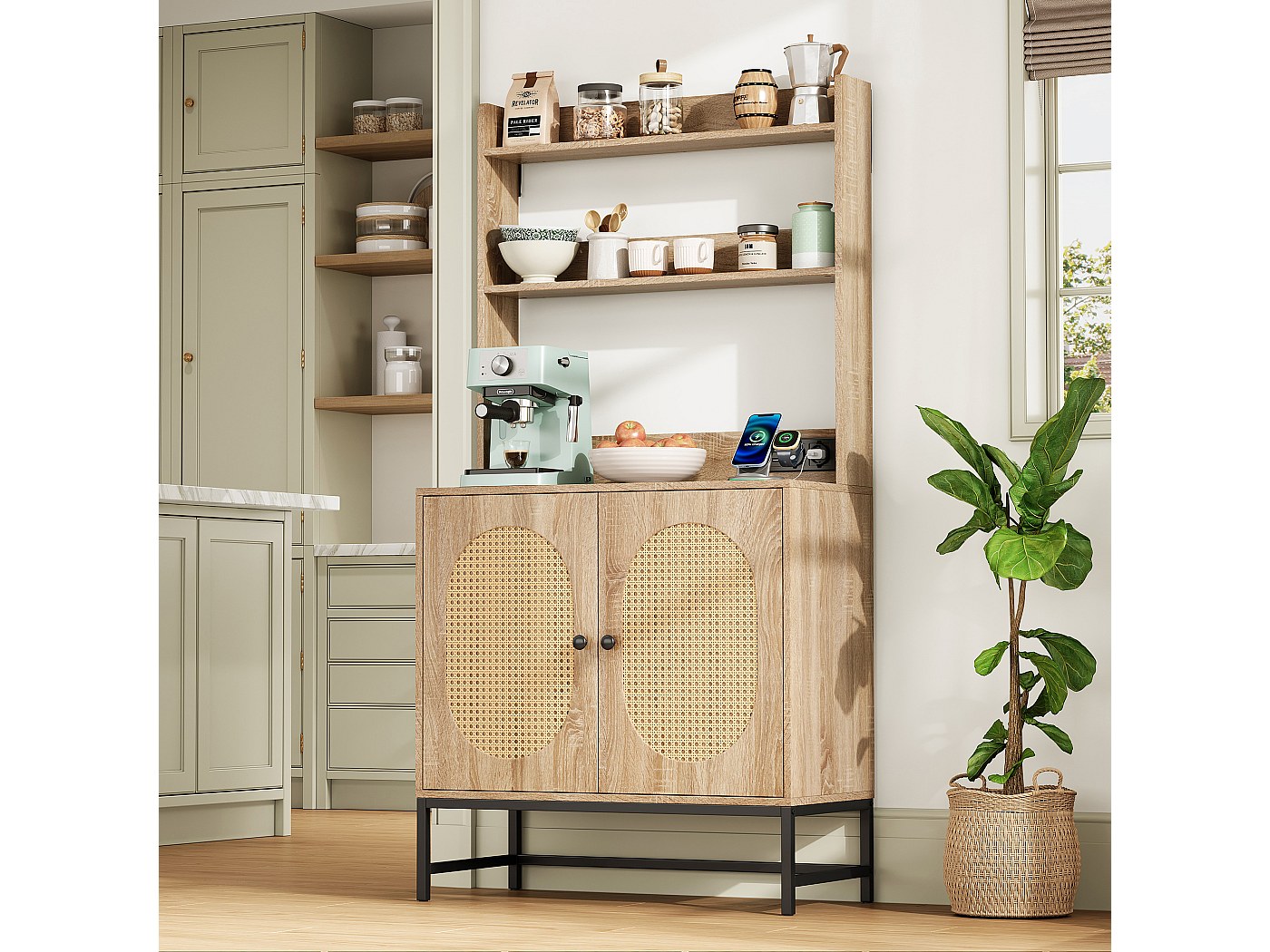 vidaXL Dressoir met LED-verlichting 162x37x67 cm betongrijs