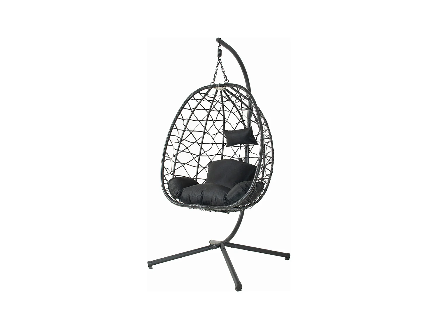 Fauteuil suspendu effet rotin noir CUZCO