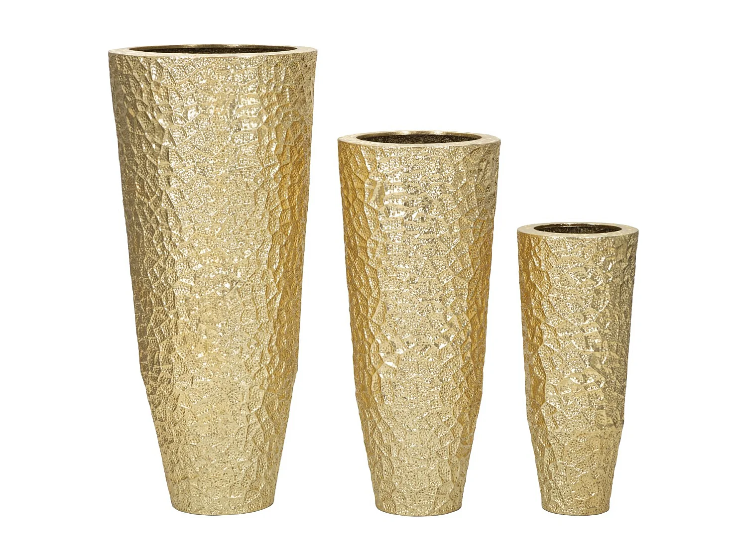 Lot de 3 Pots Décoratifs MF419, Or, 50,8x50,8x114,9 cm, Epikasa