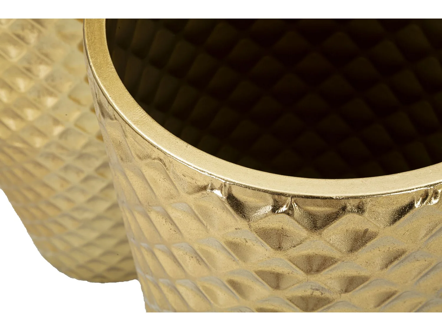 Lot de 3 Pots Décoratifs MF420, Or, 48x48x110 cm, Epikasa