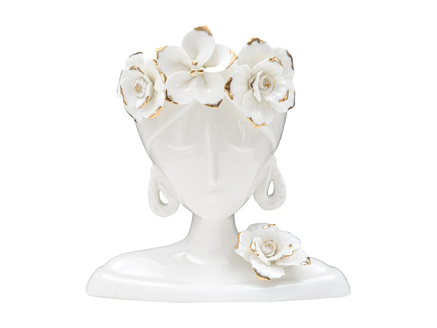 Vase Décoratif Visage 27, Blanc, 21,7x14x21 cm, Seven Design