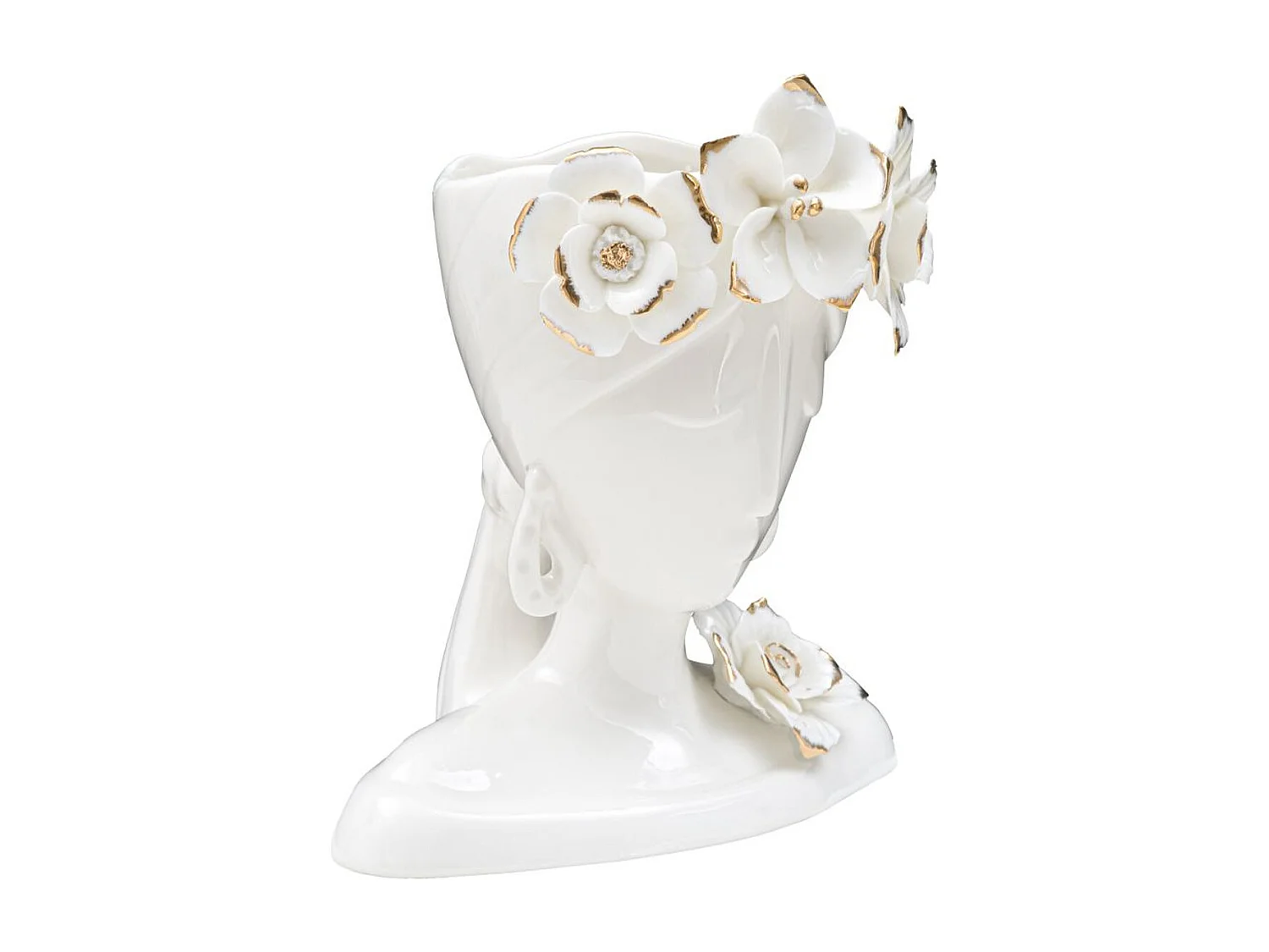 Vase Décoratif Visage 27, Blanc, 21,7x14x21 cm, Seven Design