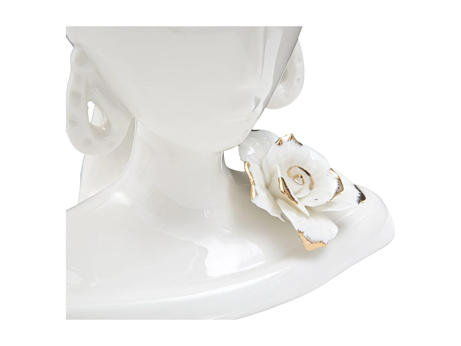 Vaso Decorativo Rosto 27, Branco, 21,7x14x21 cm, Seven Design