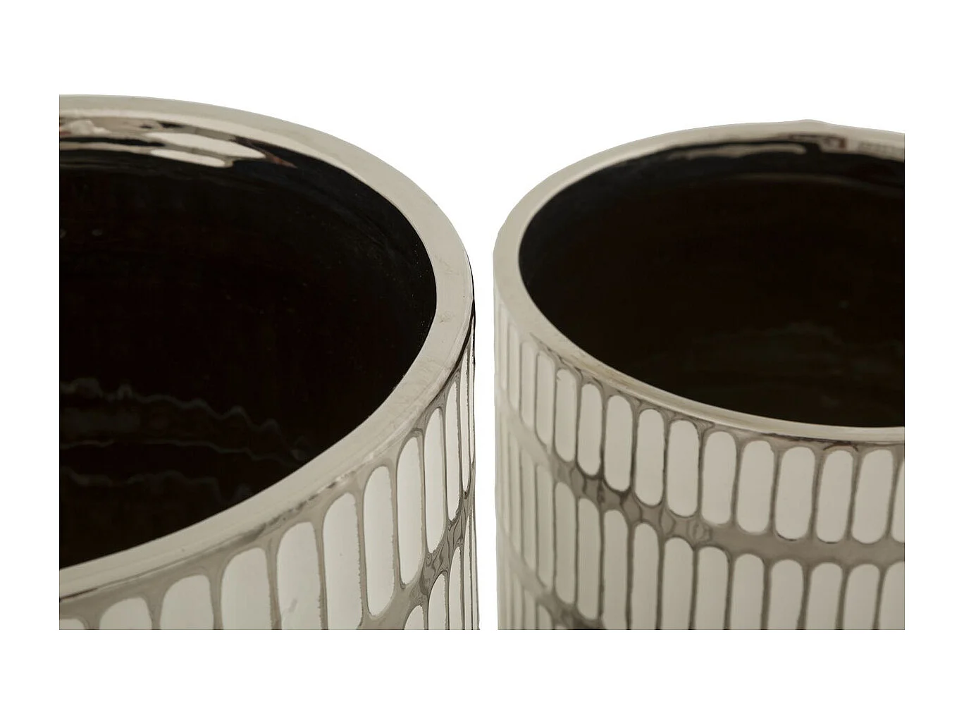 Lot de 2 Pots Décoratifs MF386, Blanc, 22,5x22,5x24 cm, Seven Design