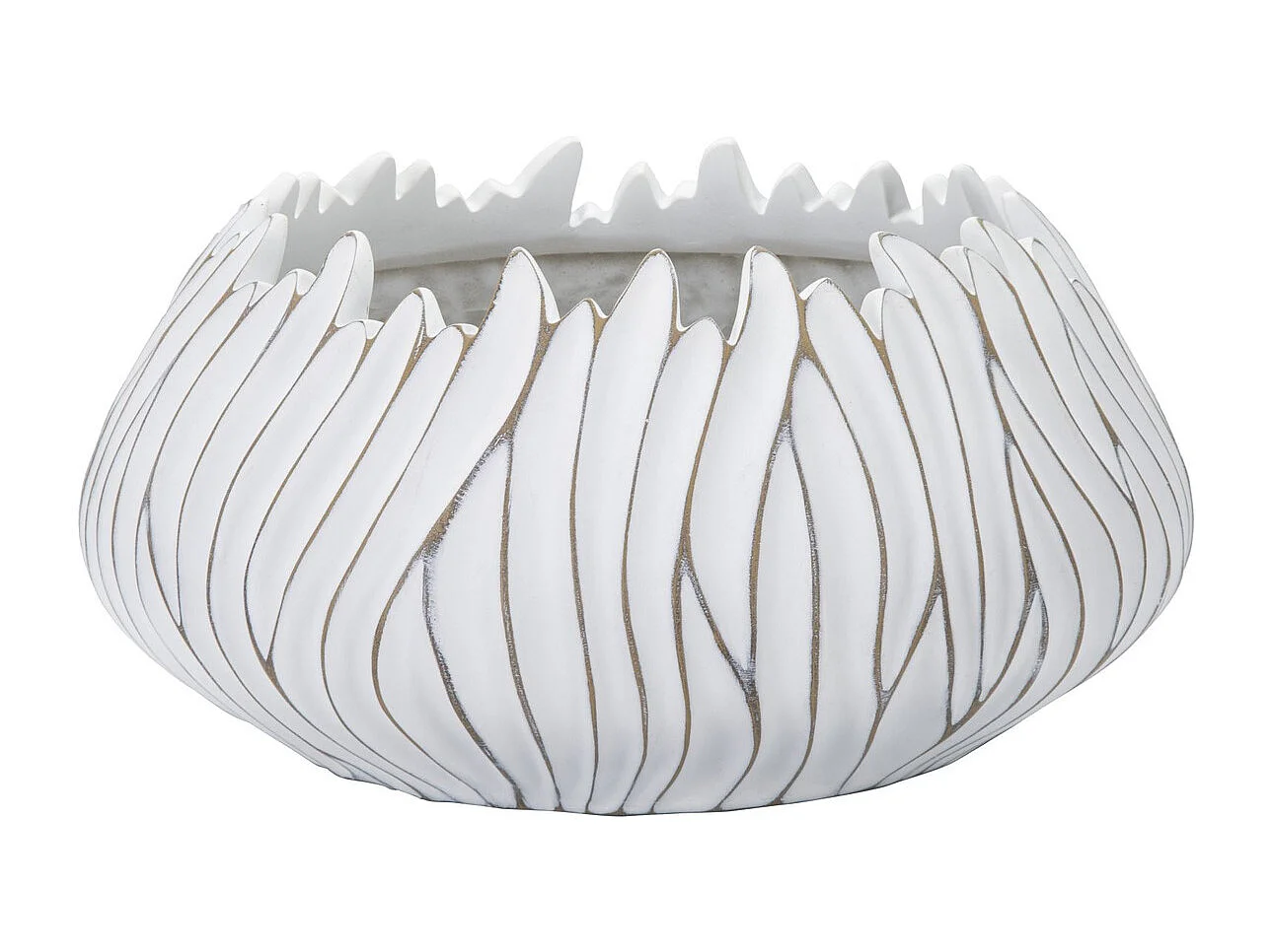 Vase Décoratif MF670, Blanc, 40x40x20 cm, Seven Design