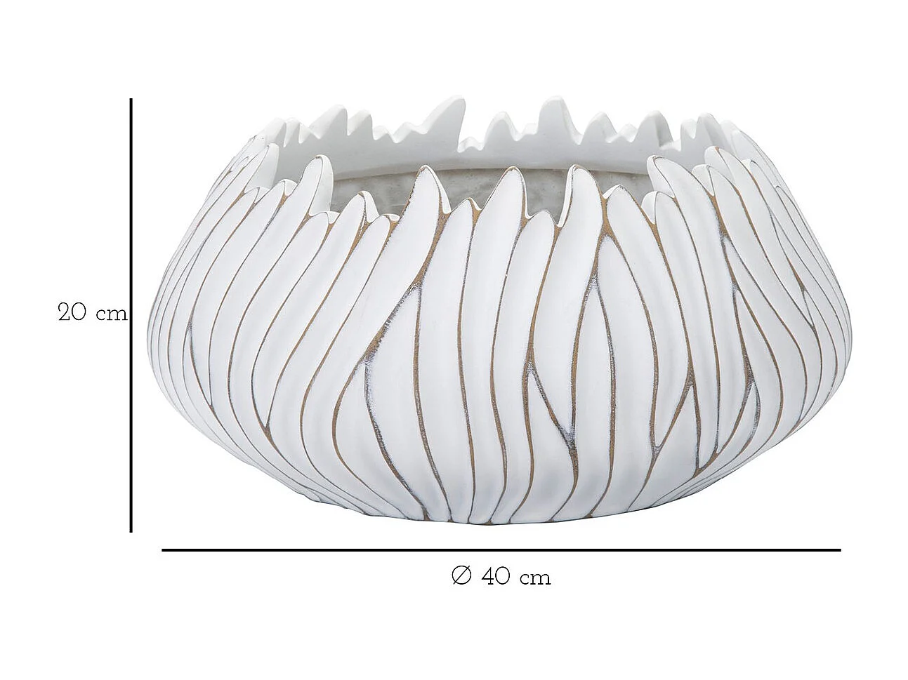 Vase Décoratif MF670, Blanc, 40x40x20 cm, Seven Design