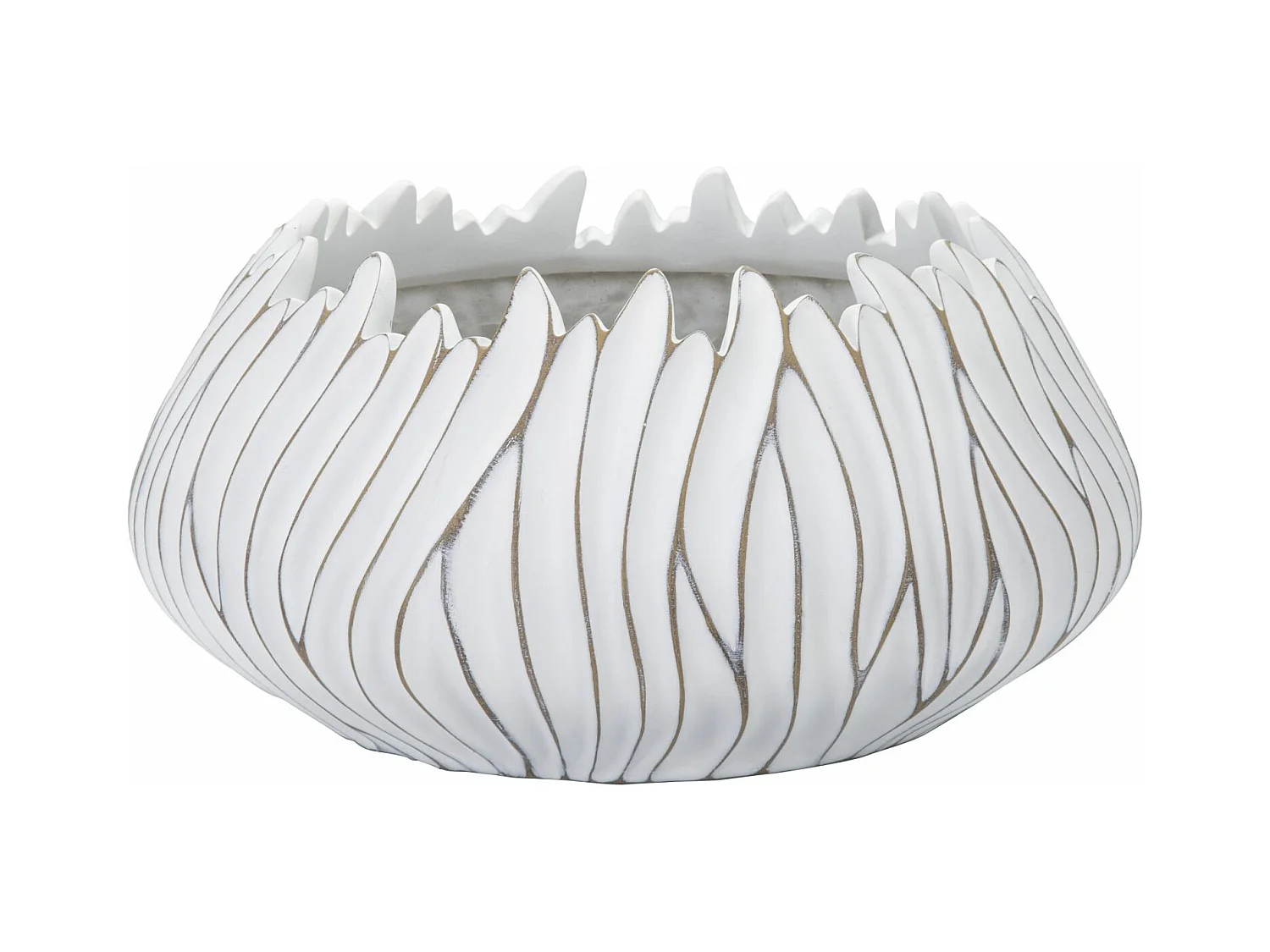 Vase Décoratif MF670, Blanc, 40x40x20 cm, Epikasa