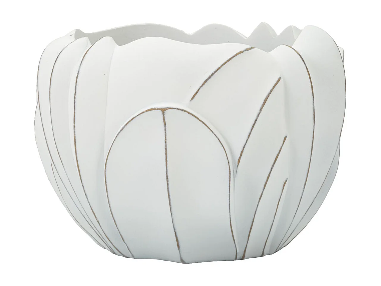 Vase Décoratif MF667, Blanc, 34,5x34,5x23,5 cm, Seven Design