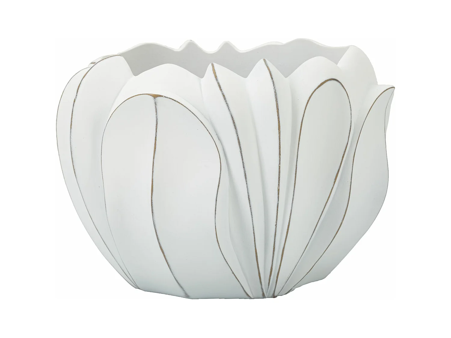 Jarrón Decorativo MF667, Blanco, 34,5x34,5x23,5 cm, Epikasa