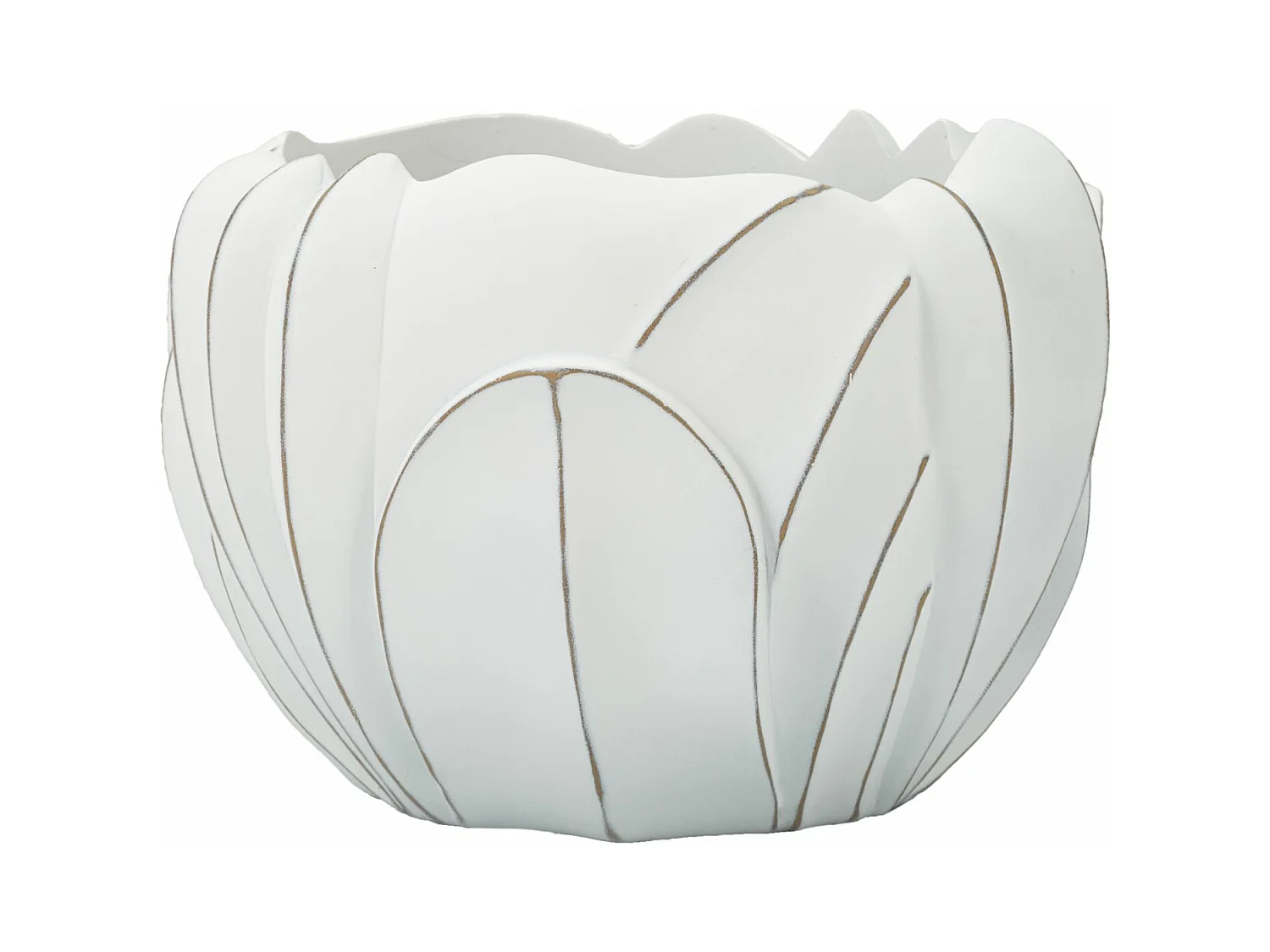 Vase Décoratif MF667, Blanc, 34,5x34,5x23,5 cm, Epikasa