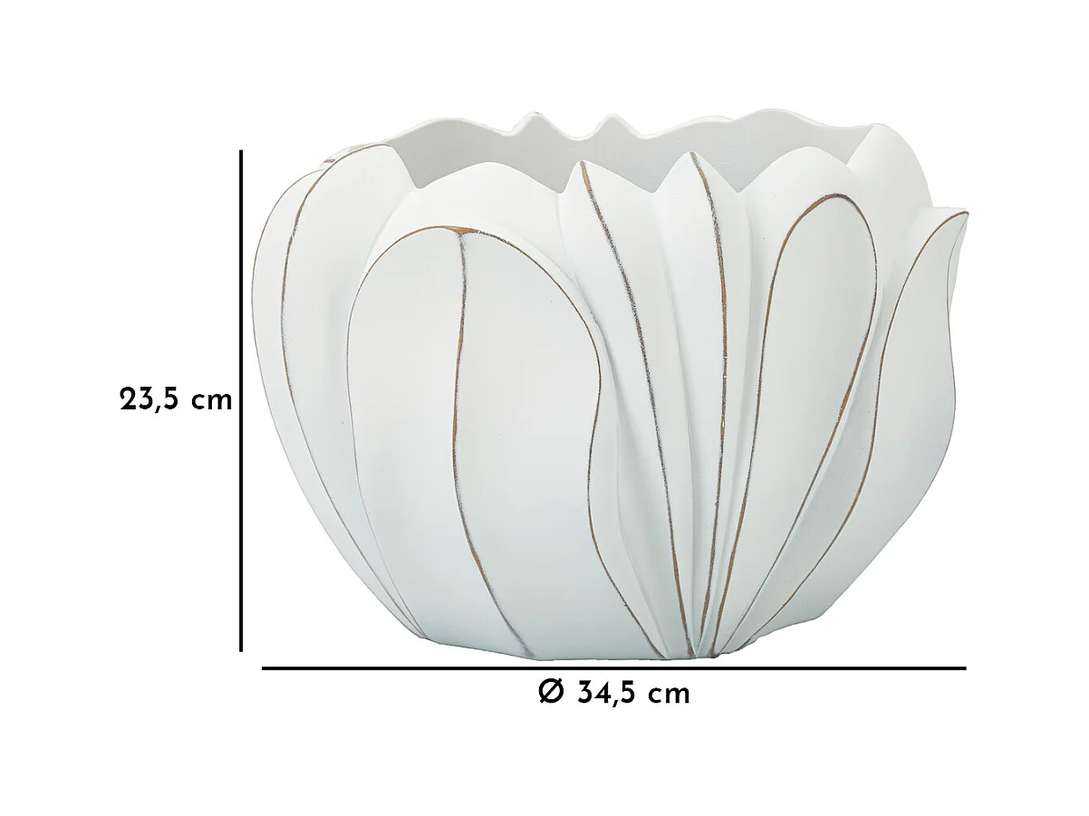 Vase Décoratif MF667, Blanc, 34,5x34,5x23,5 cm, Epikasa