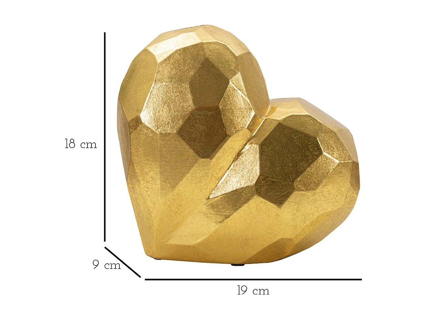 Vase Décoratif Cœur 17, Or, 19x9x18 cm, Seven Design