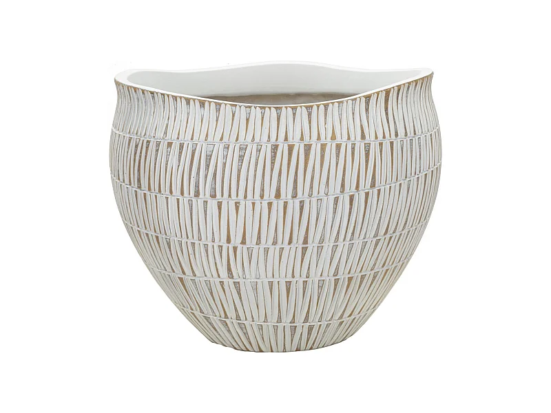 Vase Décoratif MF669, Blanc, 30,5x30,5x24,5 cm, Seven Design