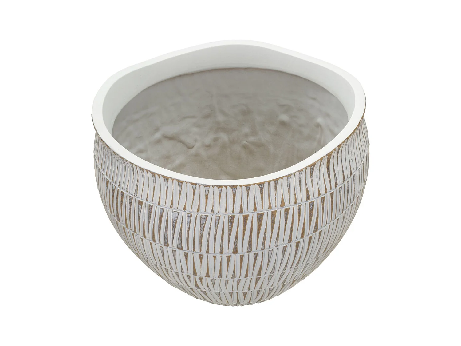 Vase Décoratif MF669, Blanc, 30,5x30,5x24,5 cm, Seven Design