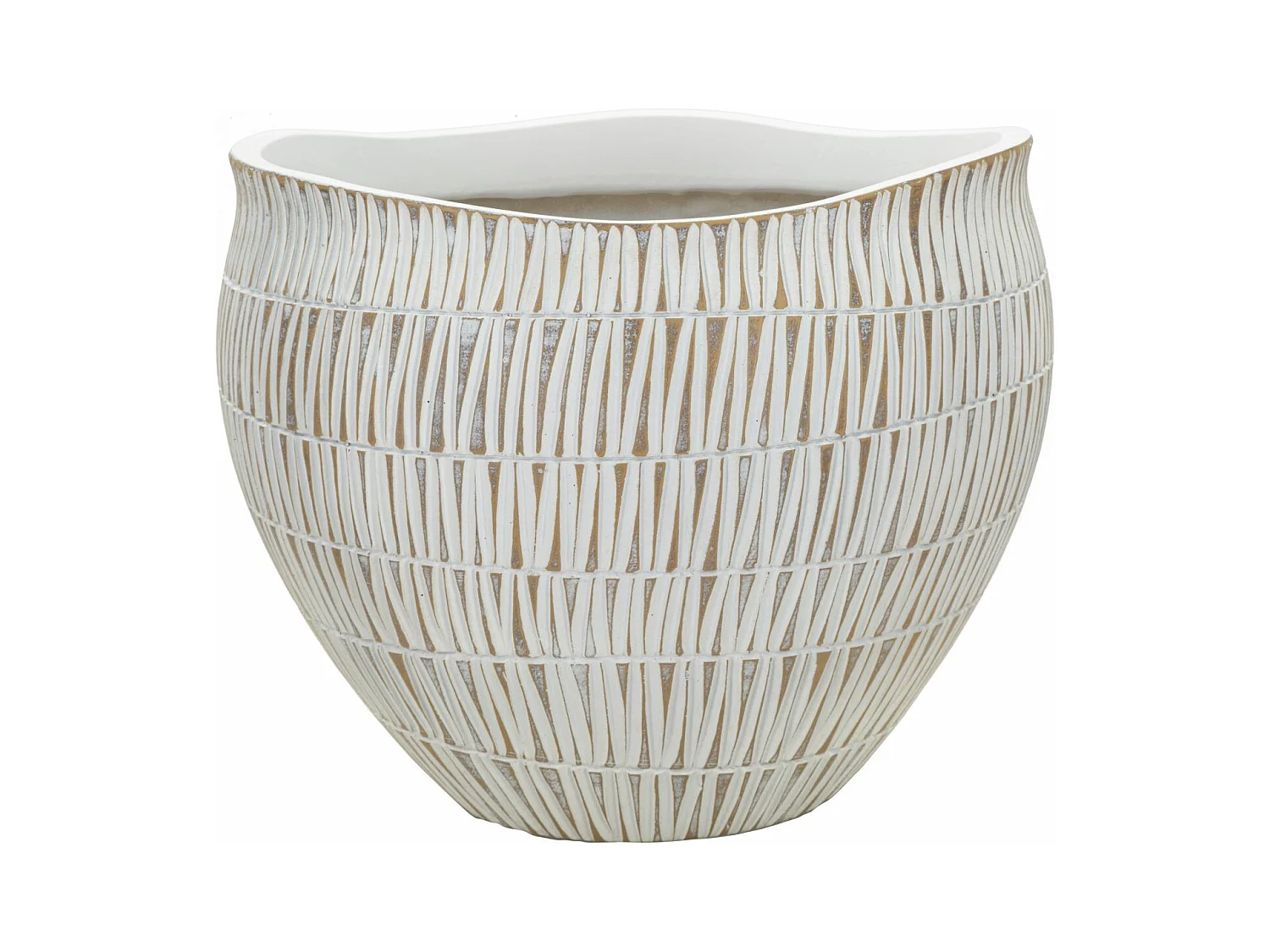 Vase Décoratif MF669, Blanc, 30,5x30,5x24,5 cm, Epikasa