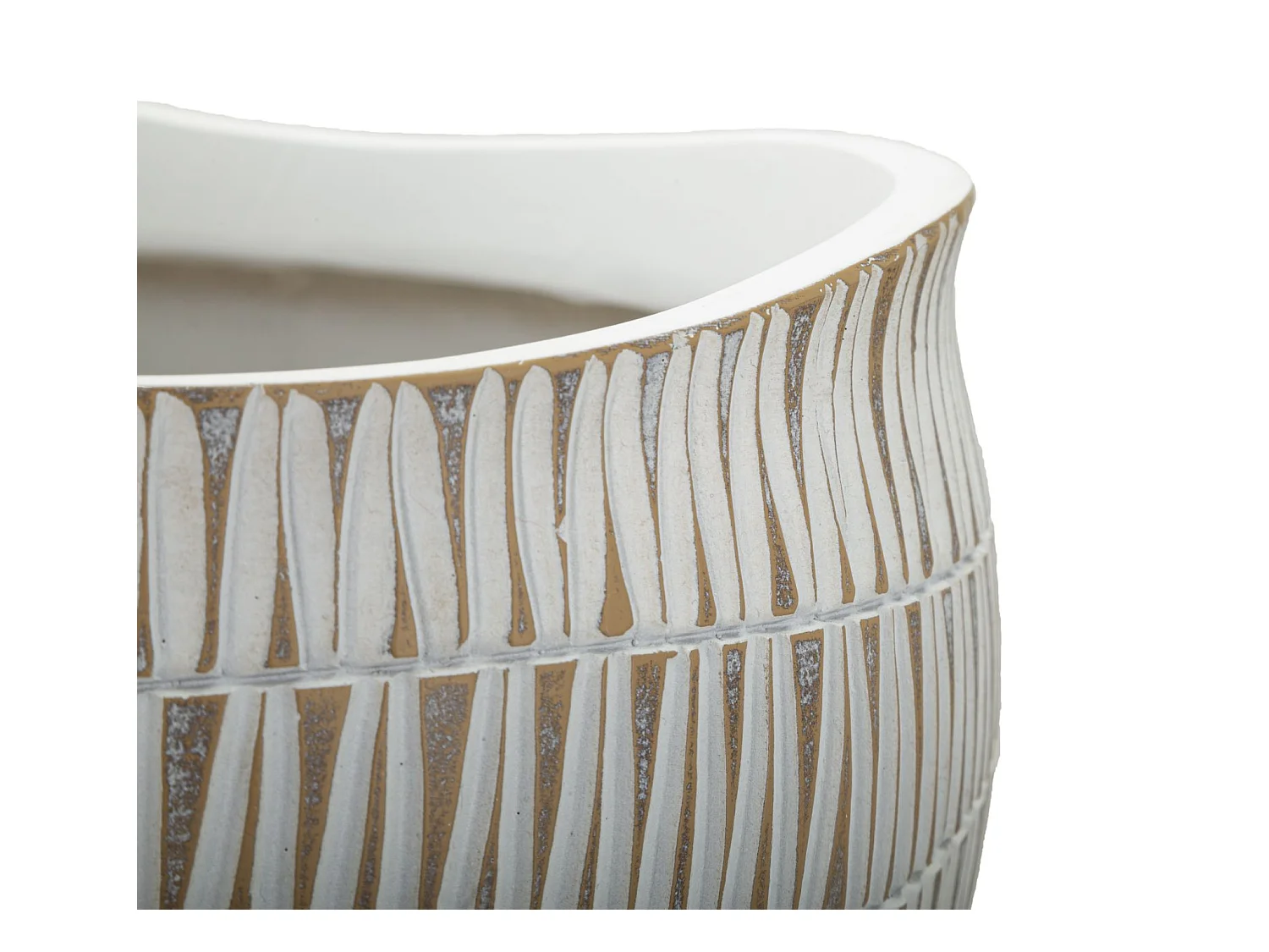 Decoratieve Vaas MF669, Wit, 30,5x30,5x24,5 cm, Epikasa