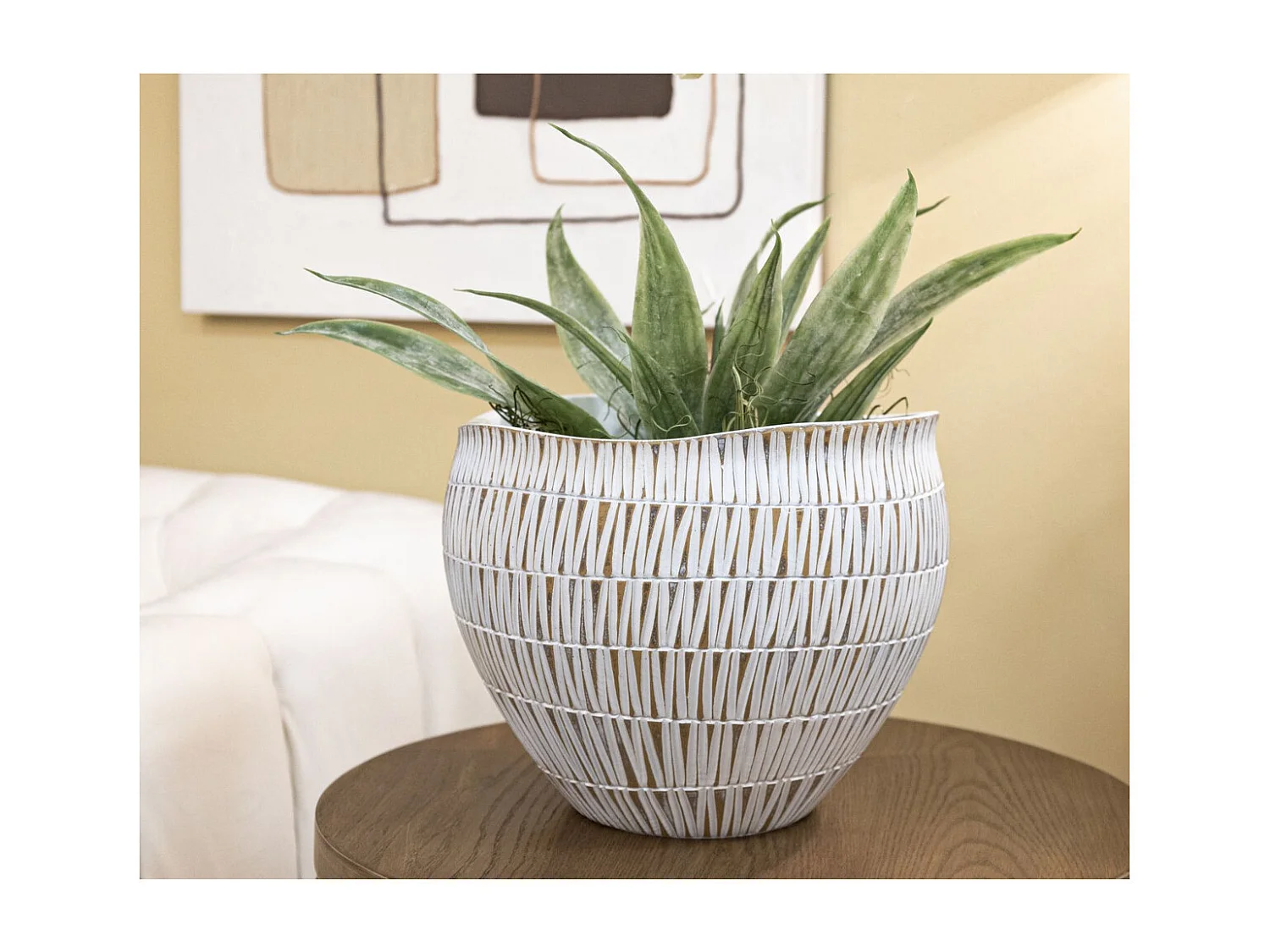 Wazon Dekoracyjny MF669, Biały, 30,5x30,5x24,5 cm, Seven Design