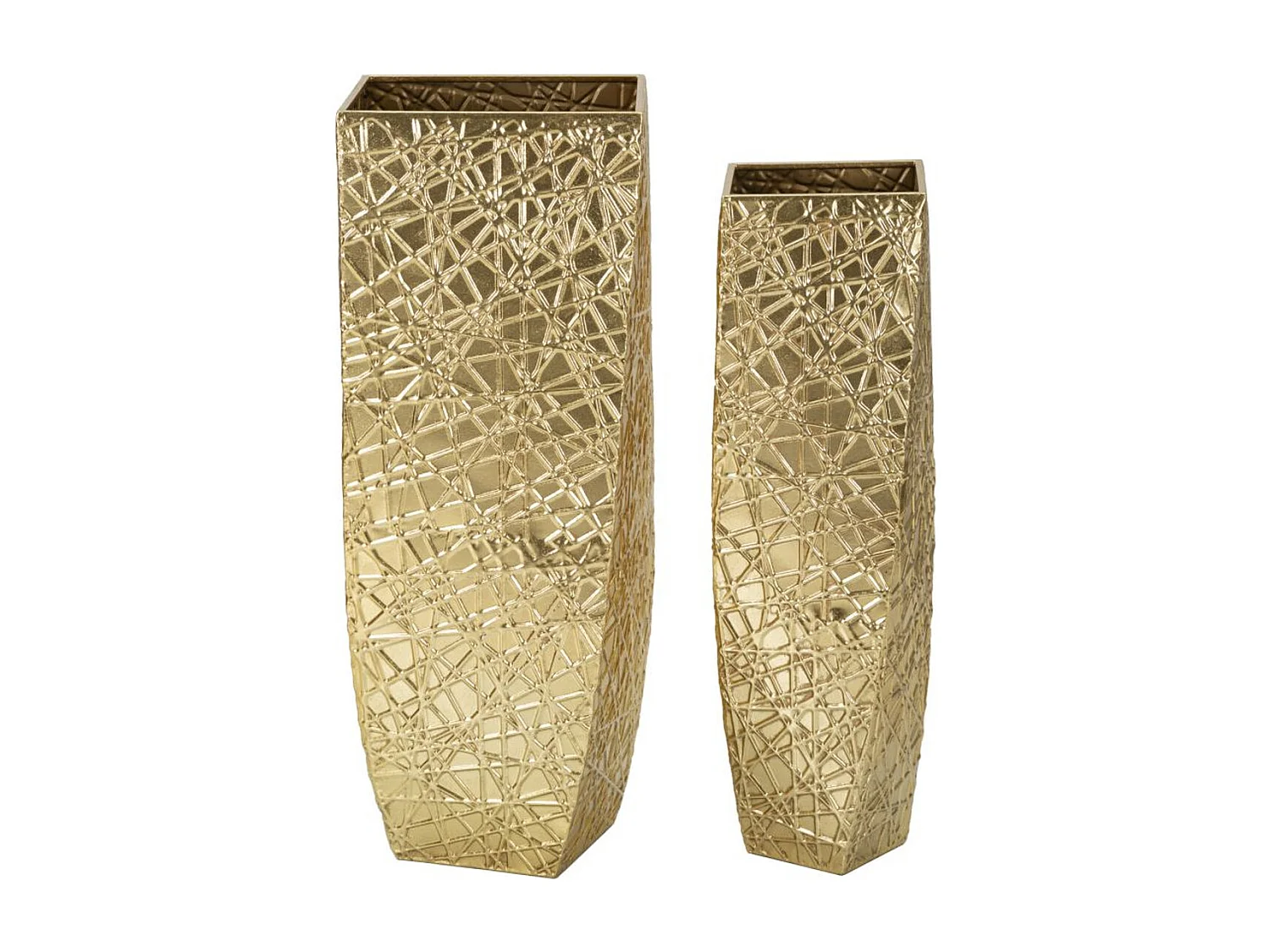 Set van 2 Decoratieve Potten MF389, Goud, 34x34x90 cm, Seven Design
