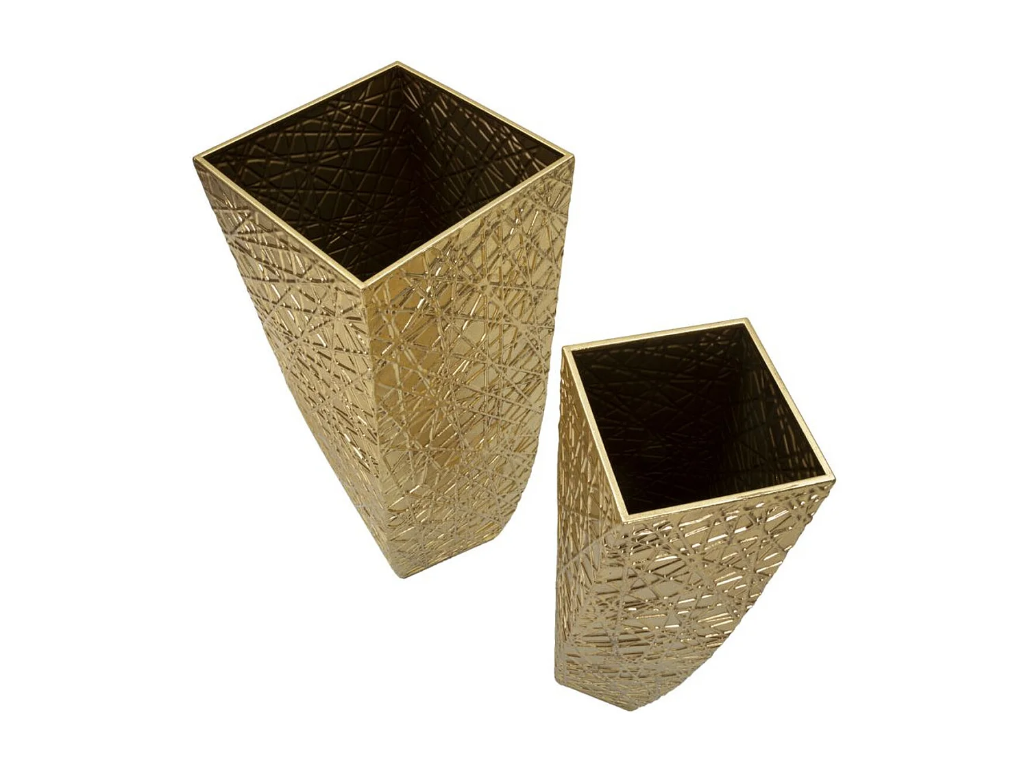 Set van 2 Decoratieve Potten MF389, Goud, 34x34x90 cm, Seven Design