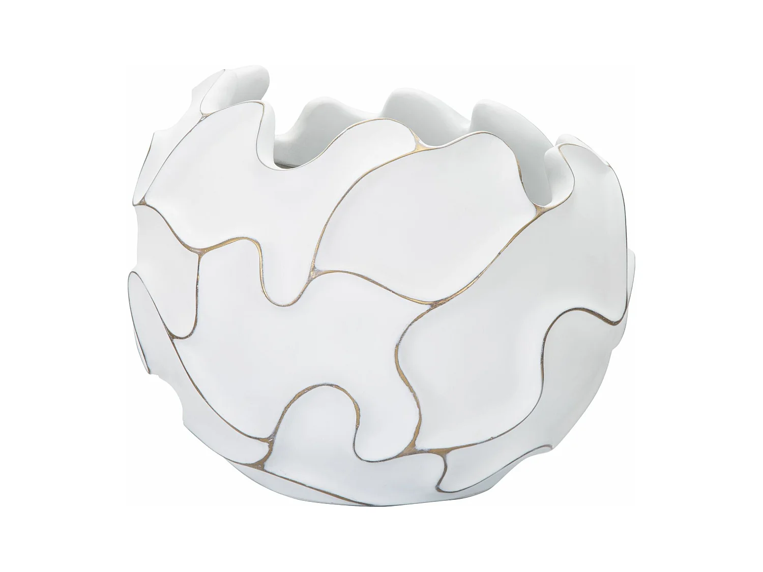 Vase Décoratif MF658, Blanc, 44x44x37 cm, Epikasa