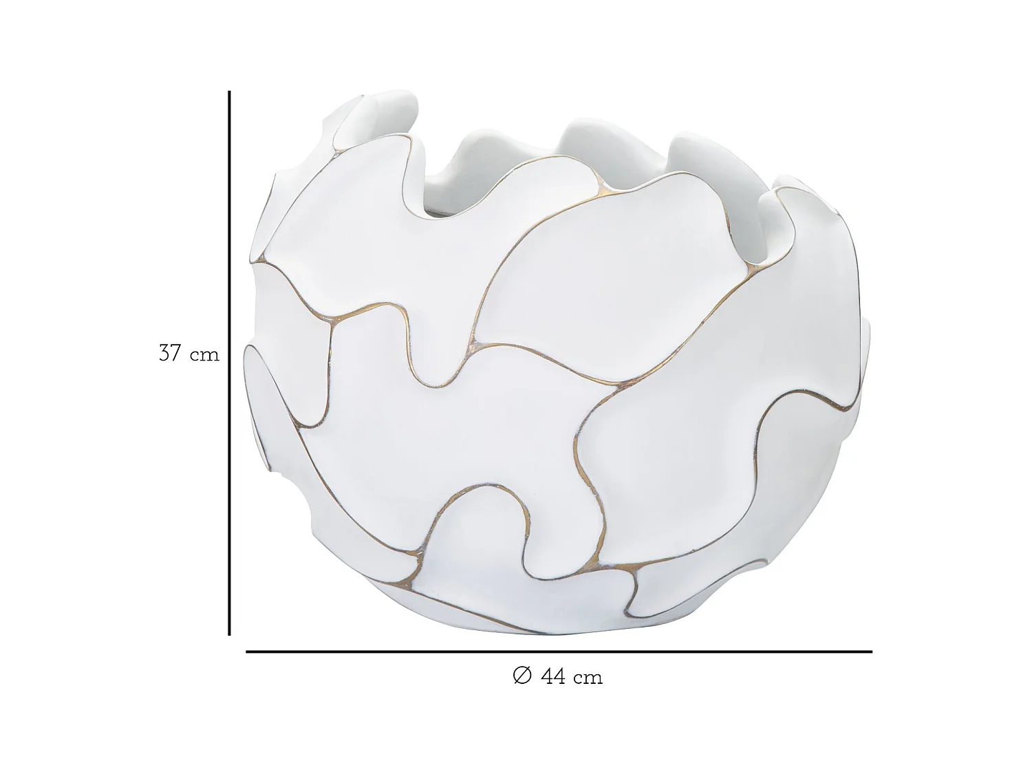 Vase Décoratif MF658, Blanc, 44x44x37 cm, Epikasa
