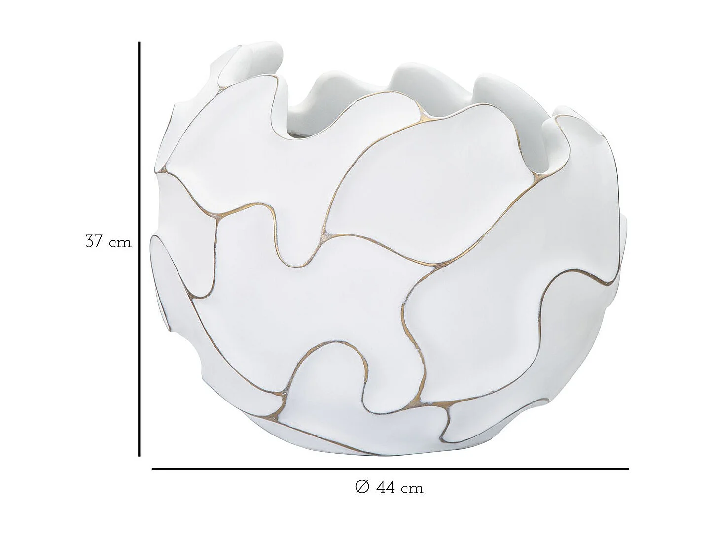 Wazon Dekoracyjny MF658, Biały, 44x44x37 cm, Seven Design