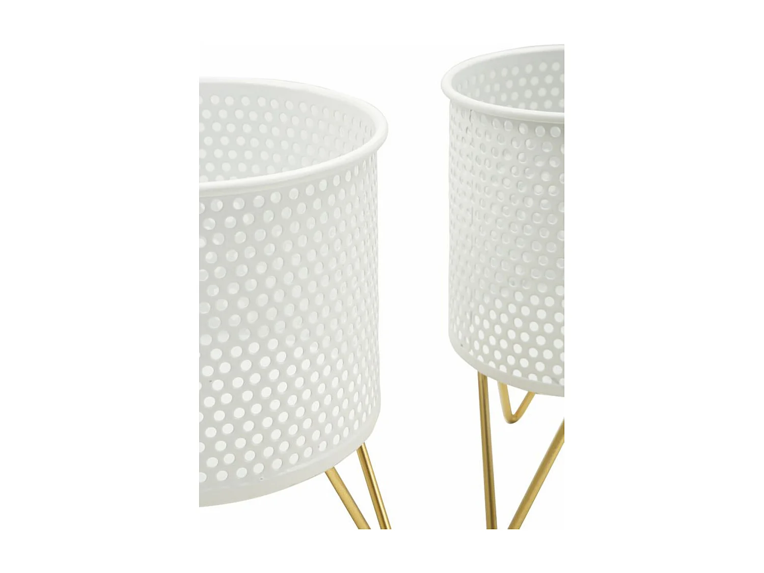 Lot de 2 Cache Pots MF411, Blanc, 16x16x20 cm, Seven Design