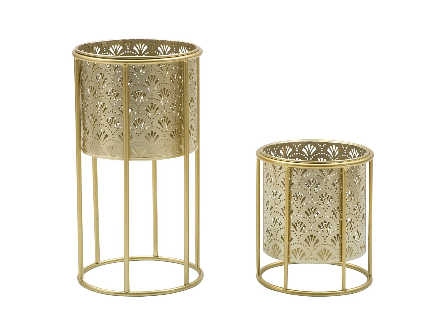 Lot de 2 Cache Pots MF397, Or, 21x21x40 cm, Epikasa