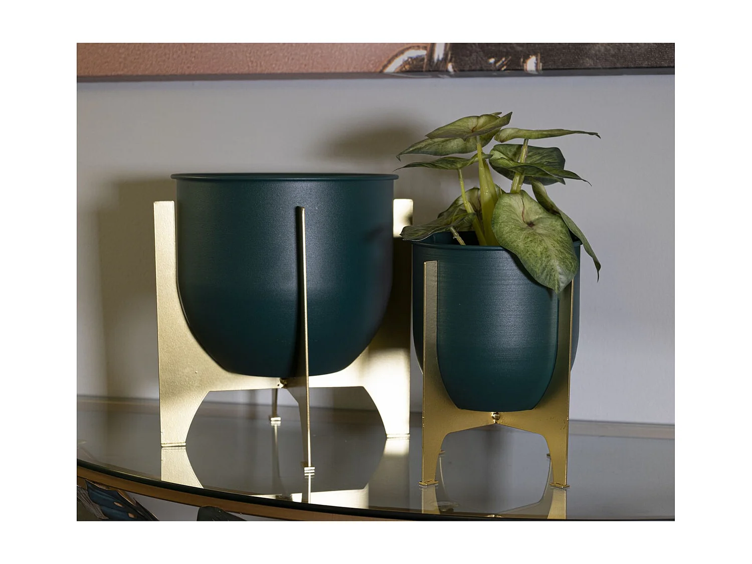 Lot de 2 Cache Pots MF396, Vert, 24,5x24,5x2 cm, Seven Design