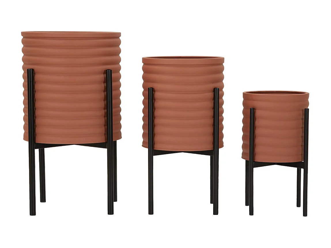 Zestaw 3 doniczek MF425, Czerwony, 36x36x56,5 cm, Seven Design