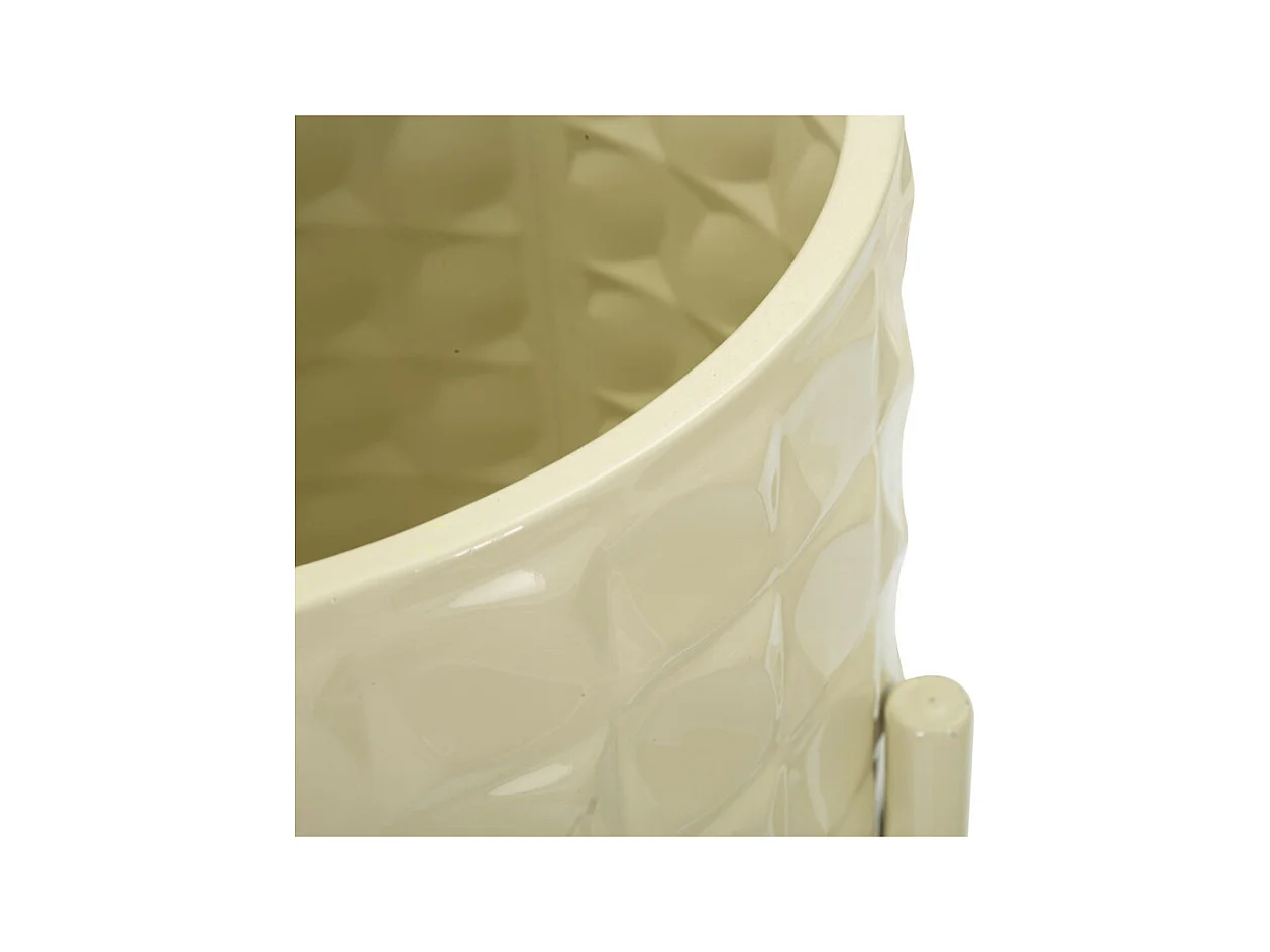 Lot de 3 Cache Pots MF427, Beige, 36x36x56,5 cm, Seven Design