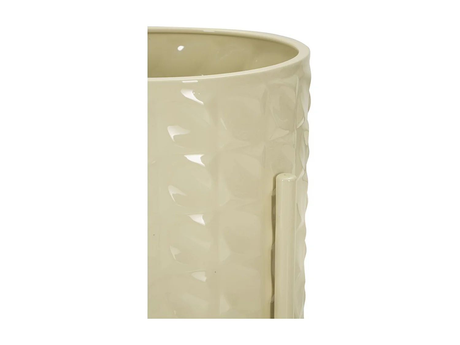 Lot de 3 Cache Pots MF427, Beige, 36x36x56,5 cm, Seven Design