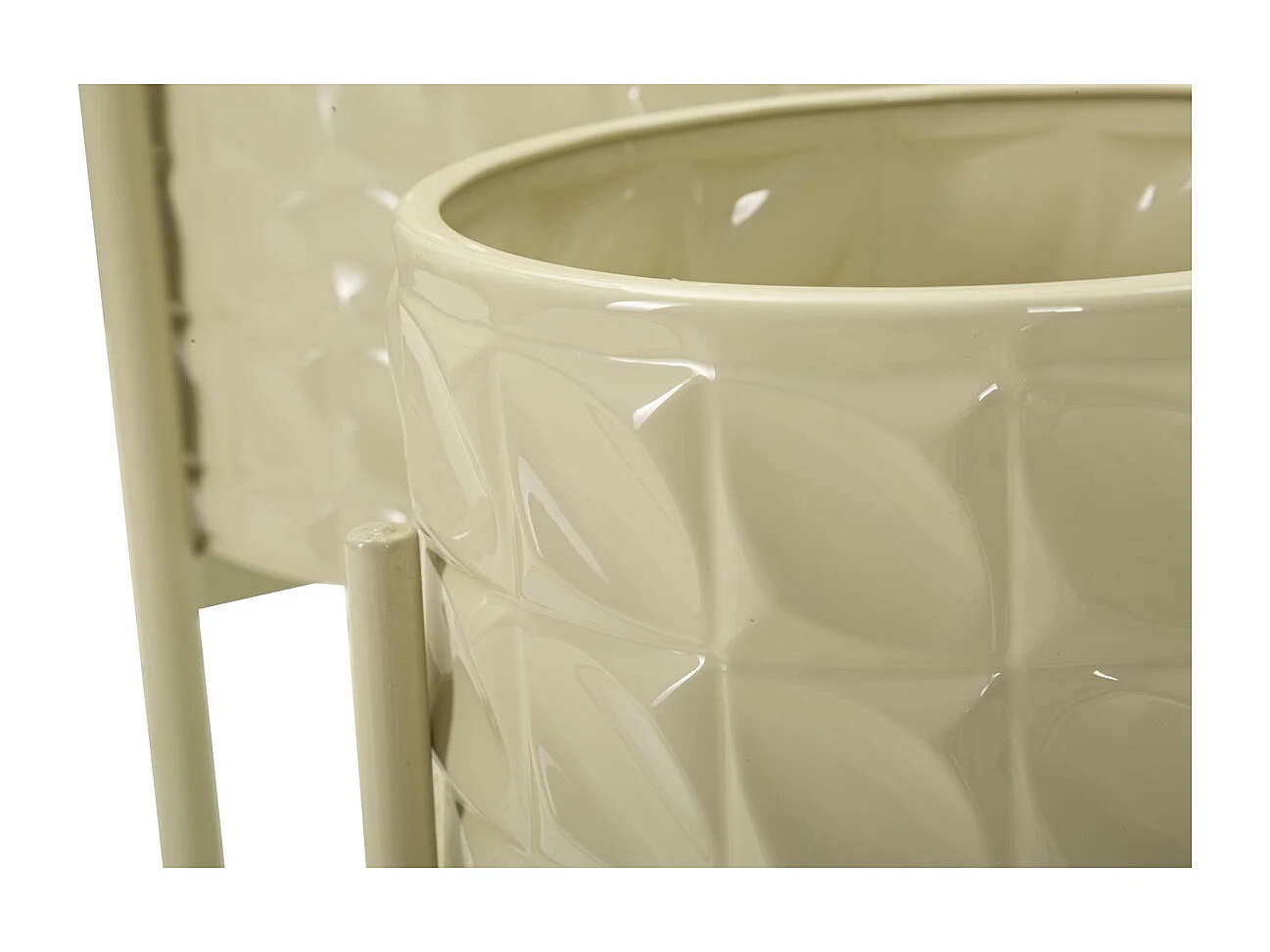 Lot de 3 Cache Pots MF427, Beige, 36x36x56,5 cm, Seven Design