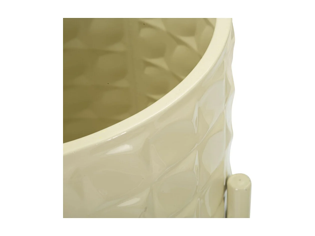 Lot de 3 Cache Pots MF427, Beige, 36x36x56,5 cm, Seven Design