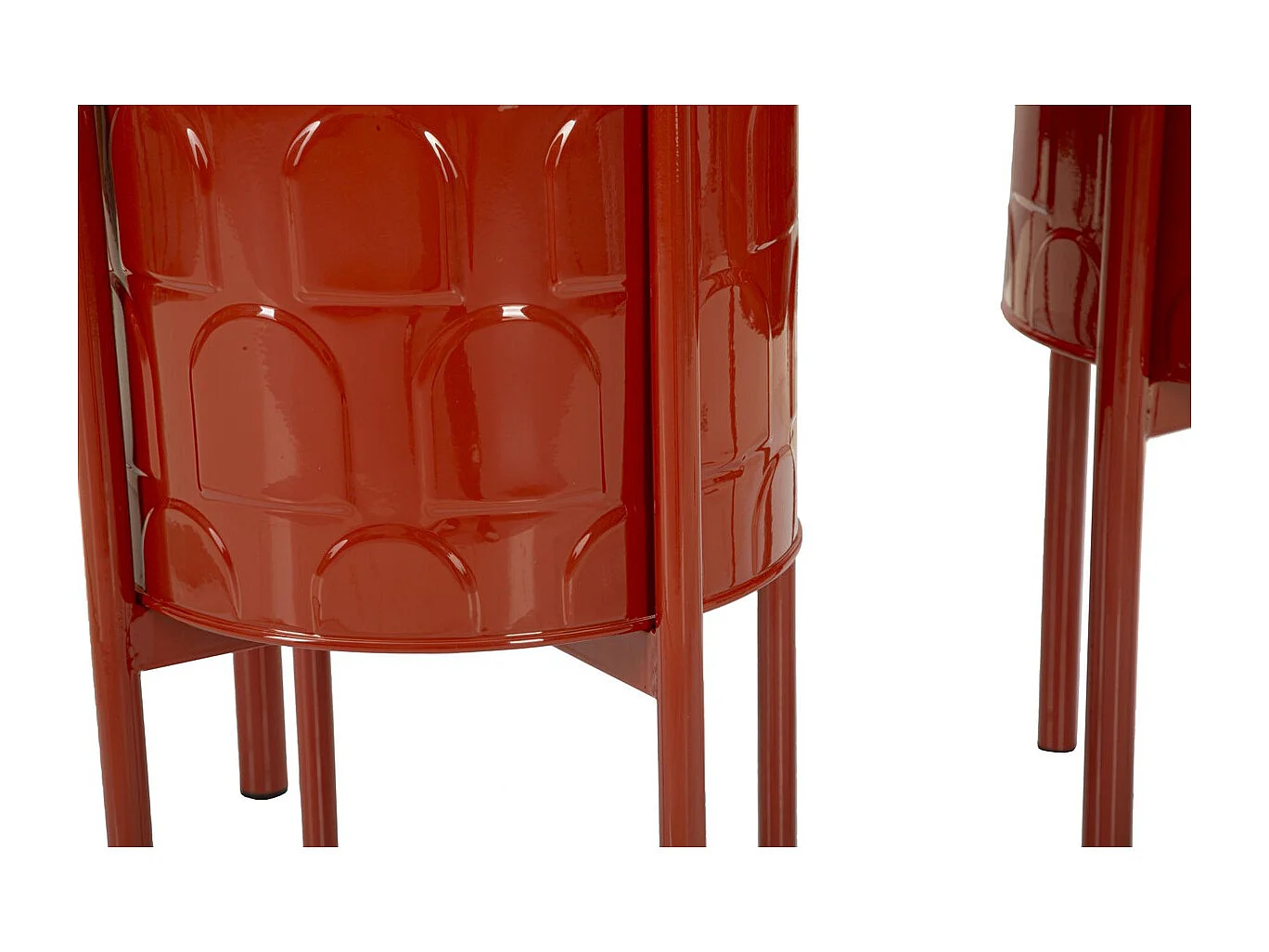 Lot de 3 Cache Pots MF426, Rouge, 36x36x56,5 cm, Seven Design