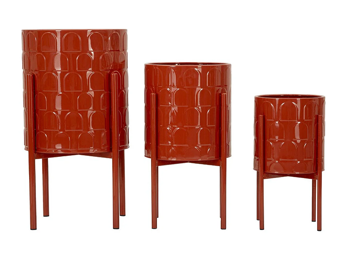 Zestaw 3 doniczek MF426, Czerwony, 36x36x56,5 cm, Seven Design
