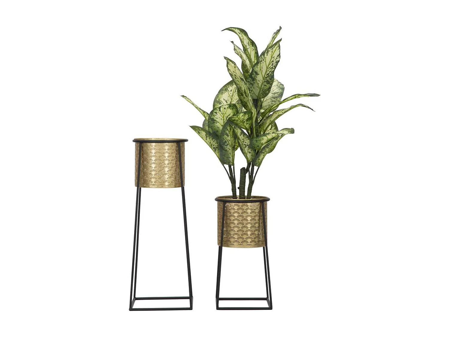 Lot de 2 Cache Pots MF392, Or, 26x26x70 cm, Seven Design