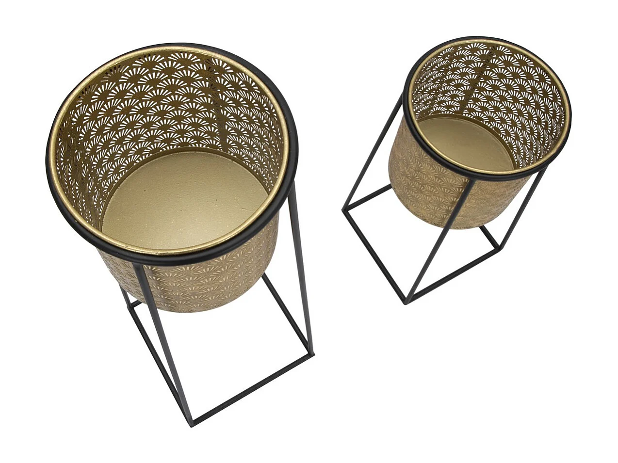 Lot de 2 Cache Pots MF392, Or, 26x26x70 cm, Seven Design