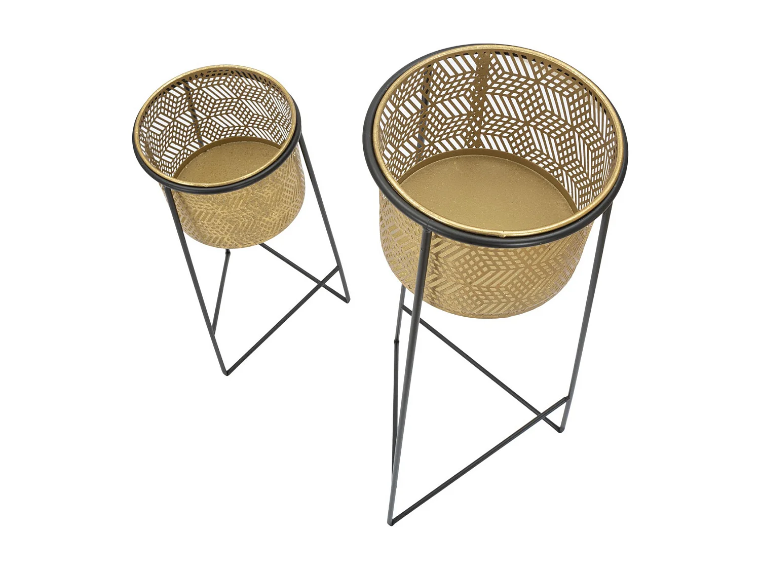 Lot de 2 Cache Pots MF395, Or, 37x37x76 cm, Seven Design