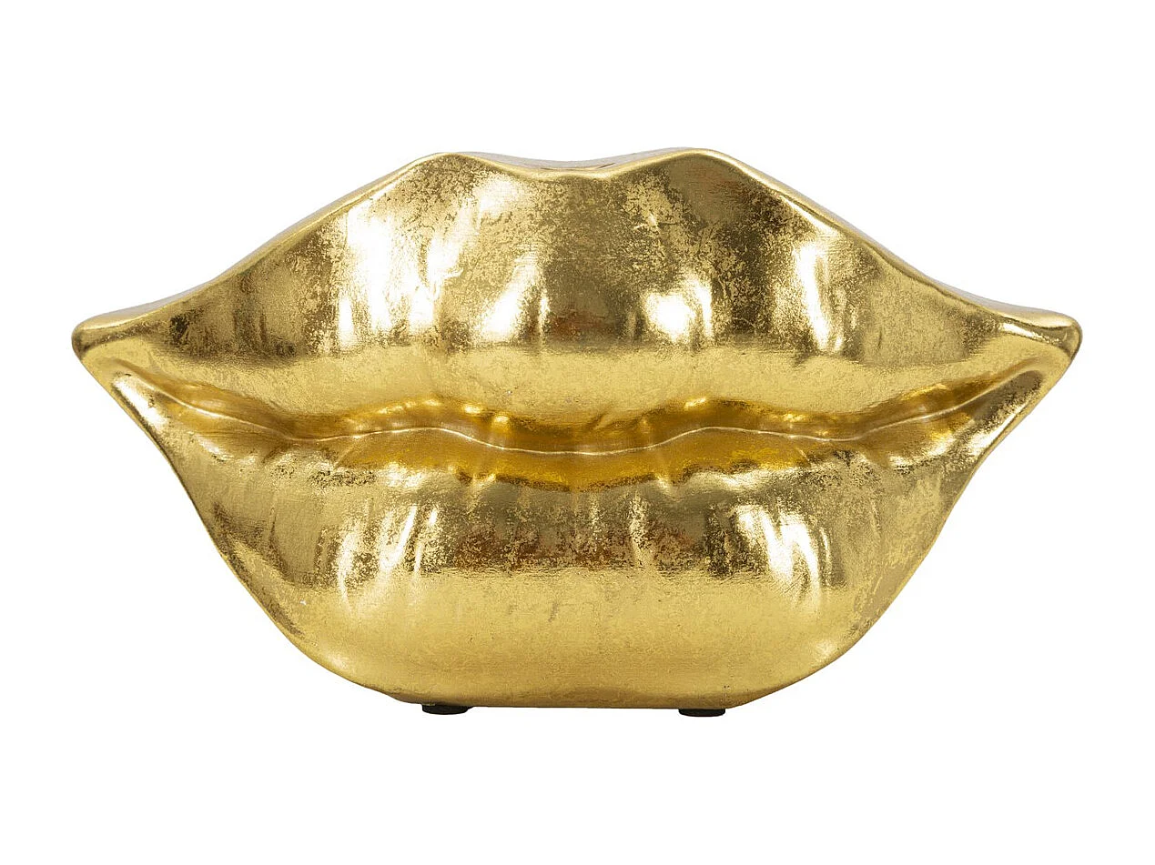 Vase Décoratif Bouche, Or, 23x8x12 cm, Seven Design