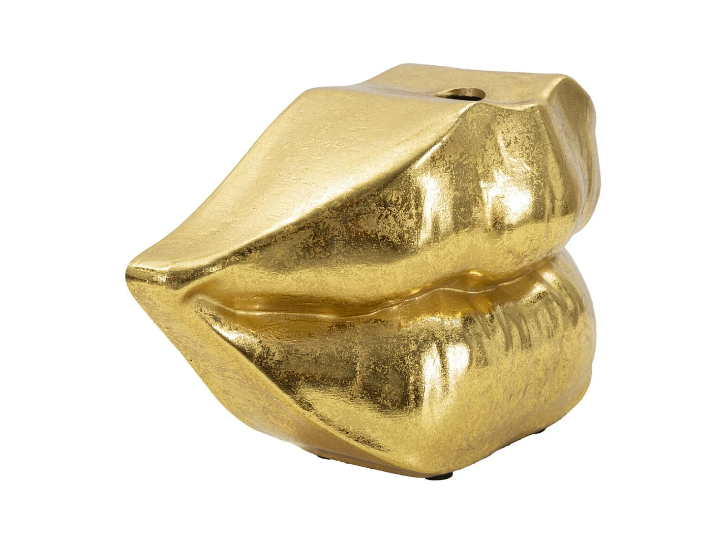 Vase Décoratif Bouche, Or, 23x8x12 cm, Seven Design