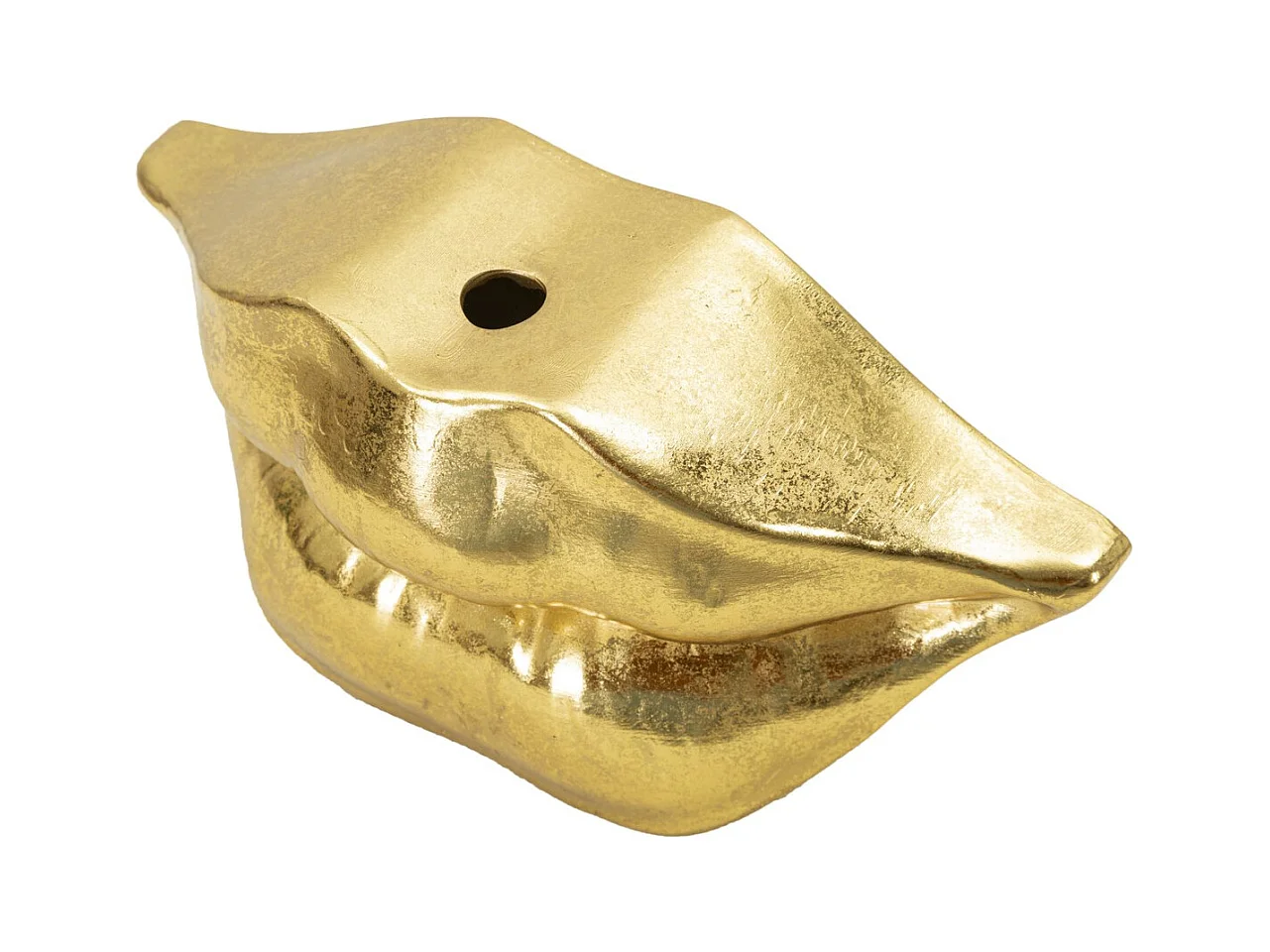 Vase Décoratif Bouche, Or, 23x8x12 cm, Seven Design