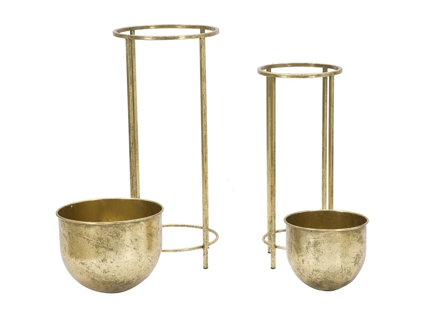 Lot de 2 Cache Pots MF402, Or, 27x27x62 cm, Seven Design