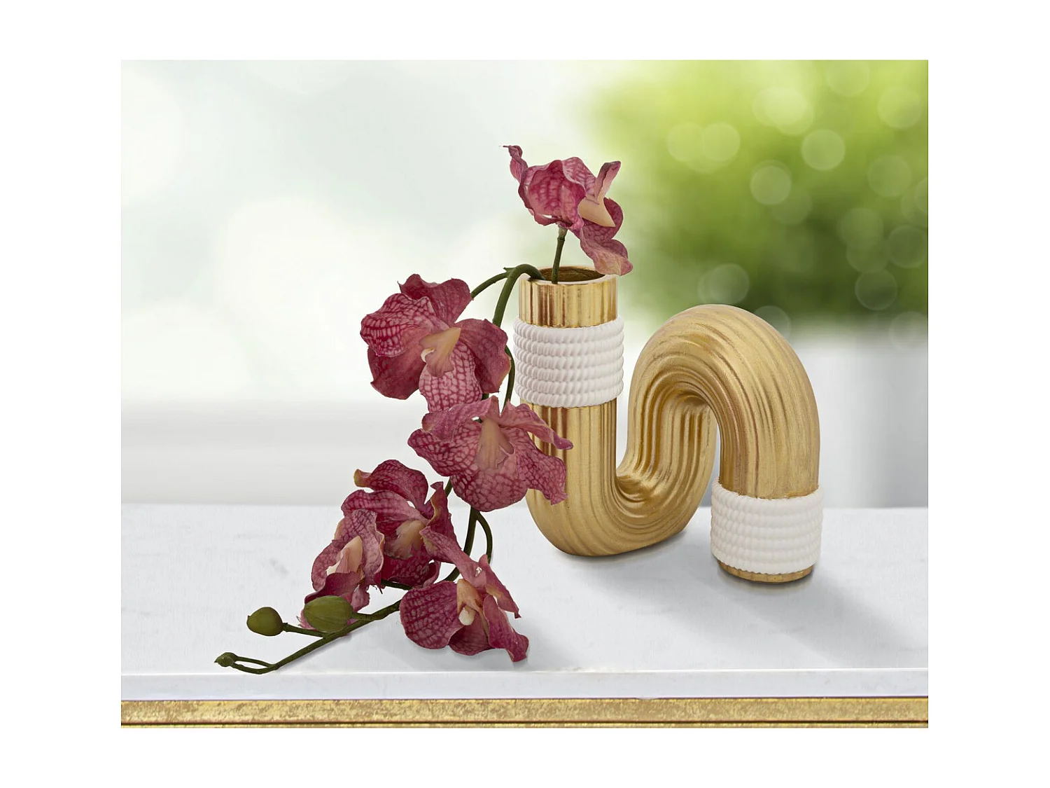 Vaso Decorativo Tubo 1, Ouro, 10,5x10,5x12,7 cm, Epikasa